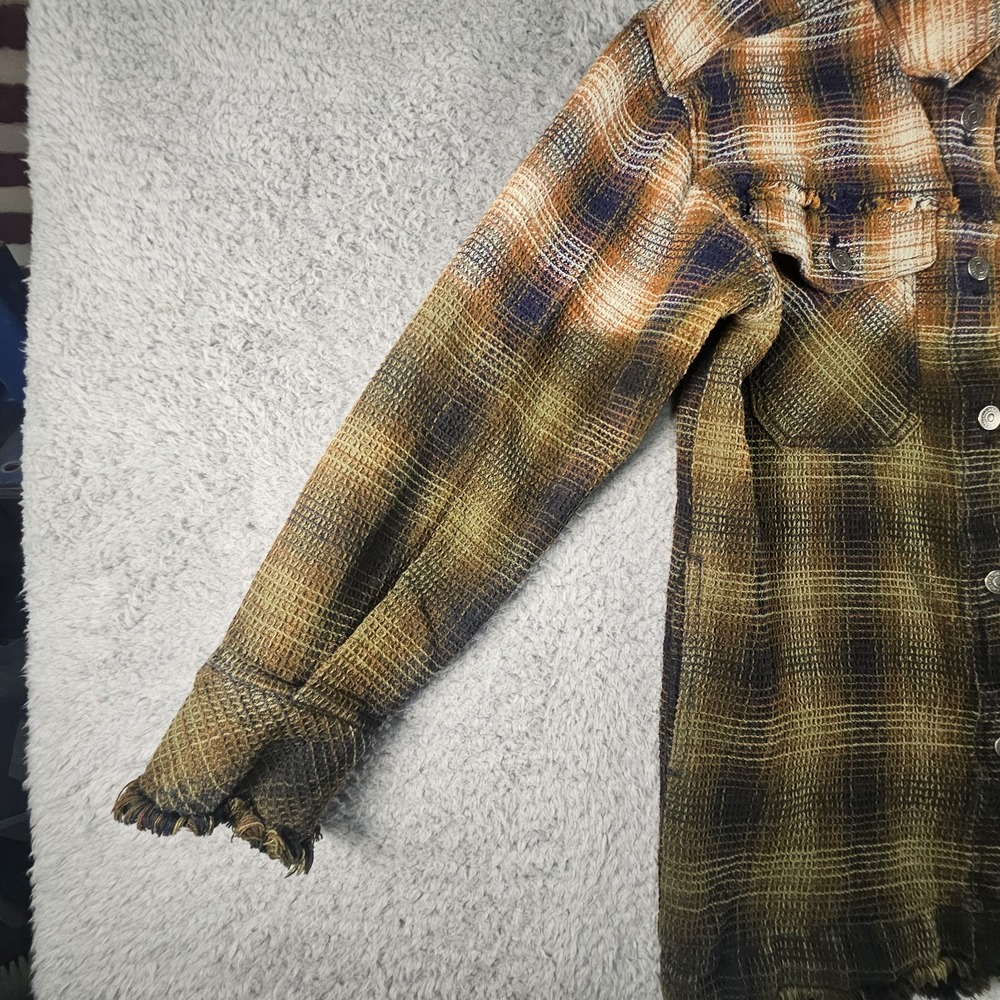 Free People Anneli Plaid Shirt Jacket Womens XS Flannel Ombre Shacket 90s Grunge - Picture 4 of 13
